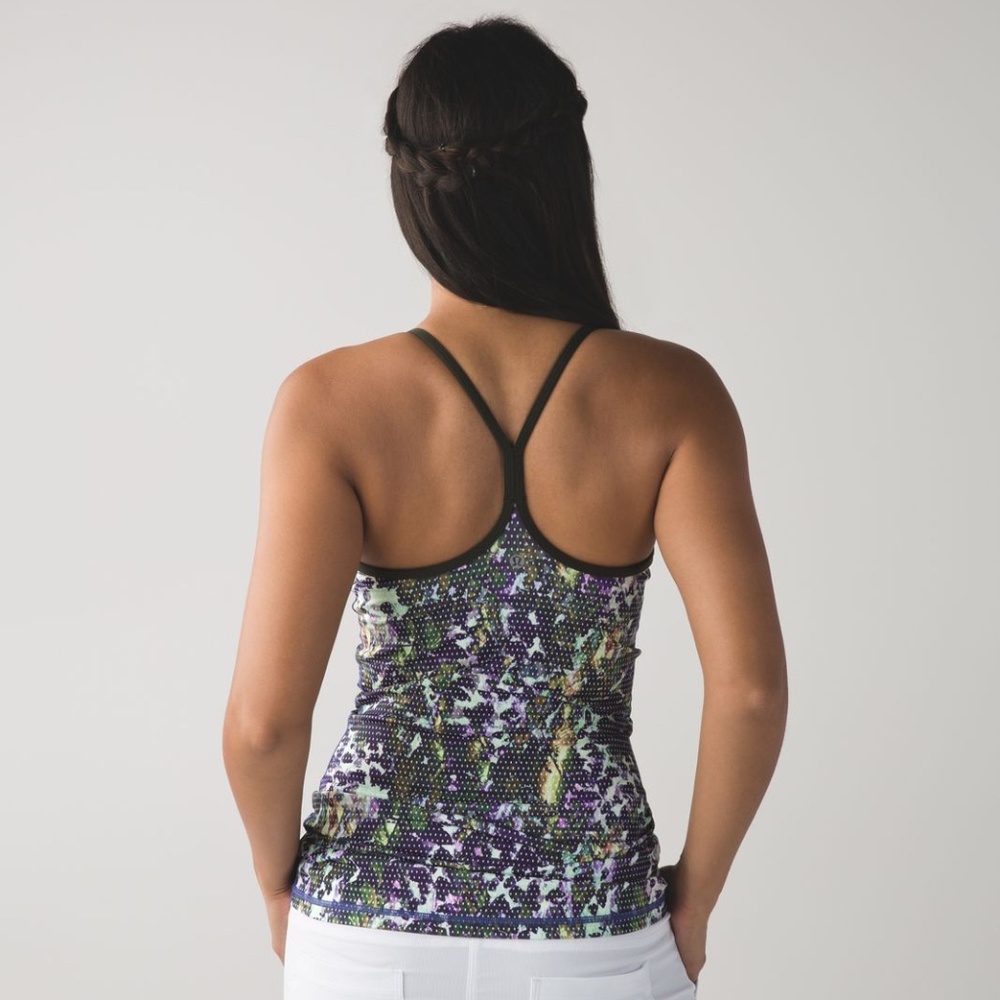 Lululemon Power Y tank floral sport / gator green